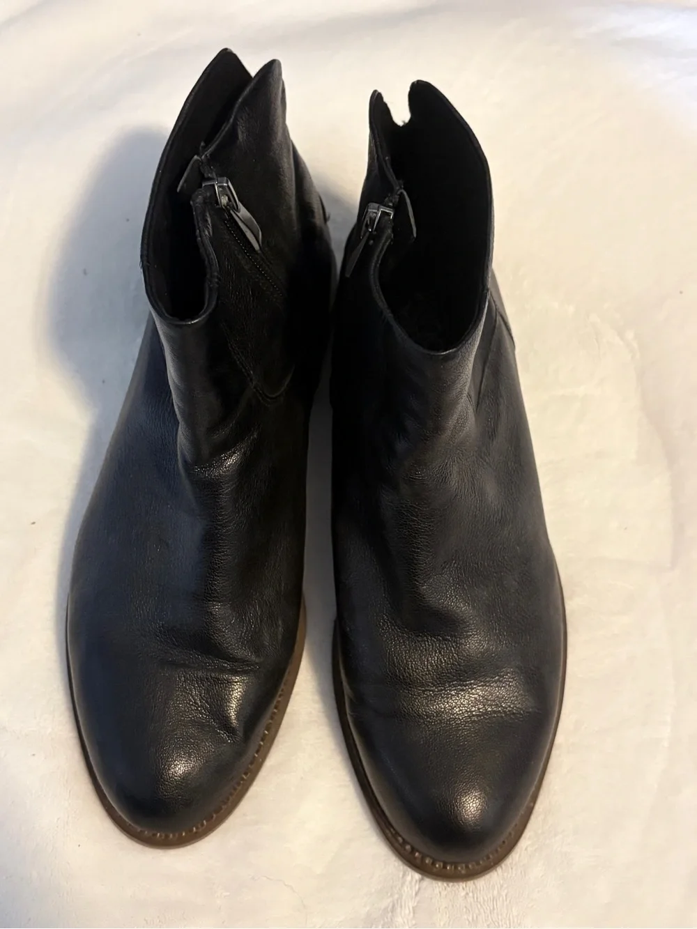 Franco Sarto Black Leather Chukka Boots with Side Zip